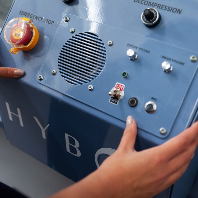 A view of the controls on one of our HybO2 hyperbaric oxygen chambers